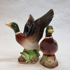 Napco Mallard Duck Salt Pepper Shakers Set Vintage Ceramic Japan